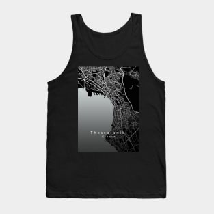 Thessaloniki Greece City Map dark Tank Top